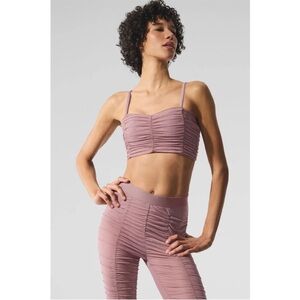 Alo Yoga Airlift Mesh Cherish Bra & Leggings Set - Smoky Quartz